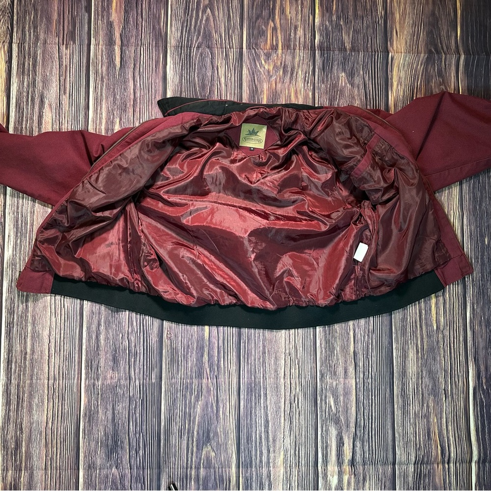 Vintage Canyon Guide Outfitters Aztec Southwestern Bomber Jacket Maroon 2XL - Picture 7 of 10